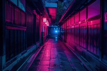 kyoto neon light background