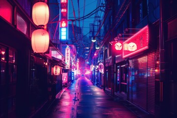 kyoto neon light background