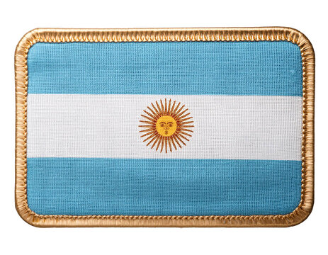 アルゼンチンの国旗の刺繍のワッペン。(Embroidered Argentina flag patch.)
