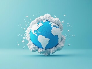 3D model of carbon dioxide levels shrinking in a dynamic globe, carbon footprint, global monitoring improvements