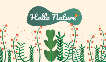 Hello spring. Spring abstract background, banner, poster with spring flowers and leaves. Spring leaves. Modern trendy colorful design. Template for advertising, web, social media.