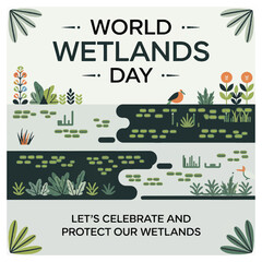 Fototapeta premium World Wetlands Day flyer,poster card design 13.eps