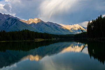 Johnson Lake - nestled between Mount Rundle and Cascade Mountain