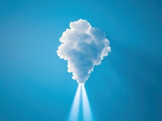 Smoky clouds pierced by satellite beams of clean light, carbon footprint, space tech tackling pollution