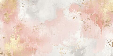 Obraz premium This artwork showcases a blend of soft pink, white, and gold tones, creating a serene and elegant aesthetic ideal for modern decor
