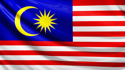 Malaysia flag picture, close-up shot of malaysian nation flag, asia, animated flag background photo, 3D photo of a flag, national symbol of asian country, patriotism, full screen
