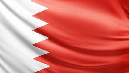 Bahrain flag picture, close-up shot of bahrain nation flag, asia, animated flag background photo, 3D photo of a flag, national symbol of asian country, patriotism, full screen