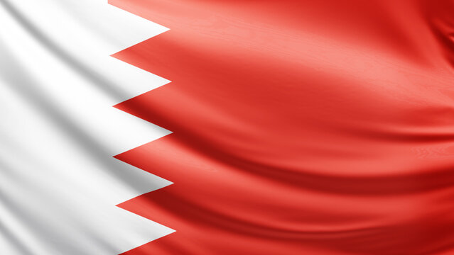 Bahrain flag picture, close-up shot of bahrain nation flag, asia, animated flag background photo, 3D photo of a flag, national symbol of asian country, patriotism, full screen