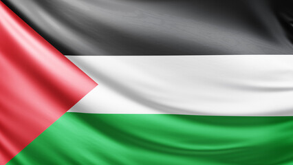 Palestine flag picture, close-up shot of palestinian nation flag, asia, animated flag background photo, 3D photo of a flag, national symbol of asian country, patriotism, full screen