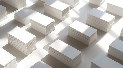 Blank business card mockup on white textured background 3d illustration 3d rendering card template