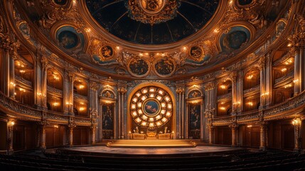 Obraz premium Luxurious theater interior with ornate design.