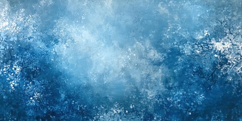 Obraz premium Swirling shades of blue combined with frosty textures evoke a tranquil winter landscape, capturing the beauty of ice and snow in a mesmerizing way
