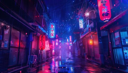 Naklejka premium kyoto neon light background