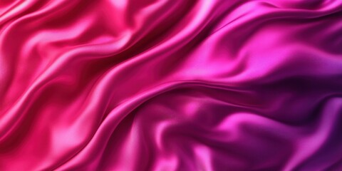 Obraz premium Luxurious fabric drapes gracefully in rich pink and purple hues, showcasing its silky texture and fluid movement under gentle lighting, evoking sophistication