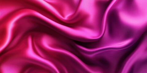 Fototapeta premium Silky fabric displays a beautiful blend of pink and purple hues, creating graceful folds that catch the light in a soft, shimmering way