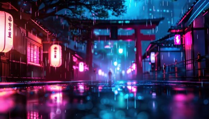 Fototapeta premium kyoto neon light background