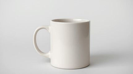 Obraz premium Minimalist White Ceramic Mug: Professional 3D Render Product Photography