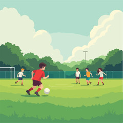 Students playing playground vector design, kids Sports vector design