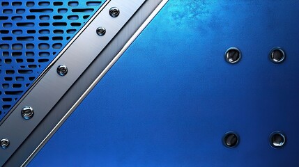 Modern Blue Background with Metal Pattern and Textured Design
