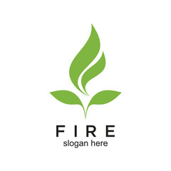 Fire logo design simple concept Premium Vector