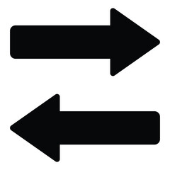 Long arrow icon. Long arrow vector icon. Black horizontal long arrow. Straight long arrow vector icon isolated on white background.