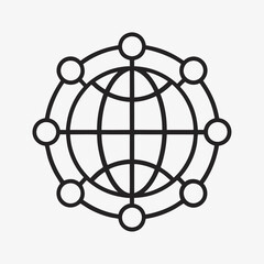 Global Network Icon line art Vector Design.