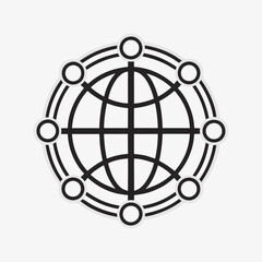 Global Network Icon line art Vector Design.