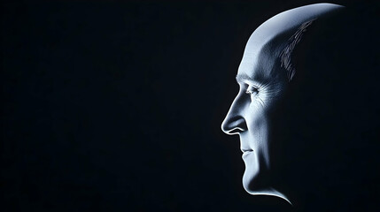 3D Male Head Profile Illustration