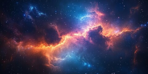 Fototapeta premium auroras ripple through radiant surreal cosmic landscapes., Generative AI