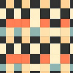 Playful Modern Checkerboard Pattern in Bright Colors