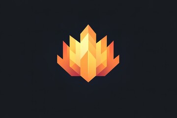 Abstract fiery geometric design.  Orange and yellow hues create a dynamic, modern logo-style image.