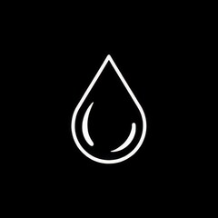 black and white water drop in black backround