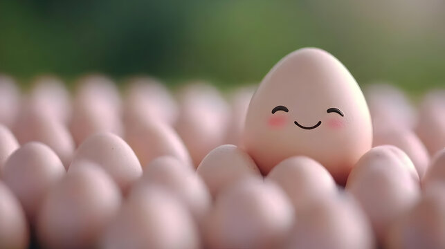 Smiling Egg 3D Illustration