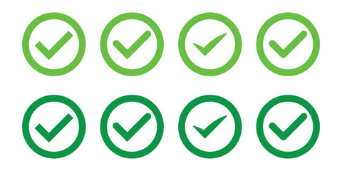 Green check mark. Check mark icon vector design. Approved Vector icon isolated on white background.