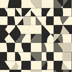 Stylish Symmetrical Checkerboard Pattern with Clean Lines and Shapes