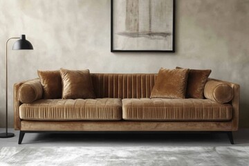 Minimalist home interior design modern living room high fidelity image cozy environment stylish viewpoint aesthetic concept