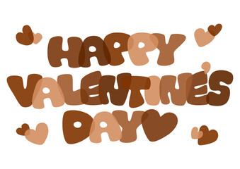 バレンタインデーのレトロポップな文字のイラスト