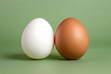 White and Brown Eggs Still Life Illustration