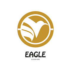 Eagle logo design simple concept Premium Vector