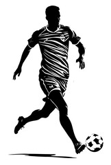 Naklejka premium Football Game Sport Challenge Illustration Silhouette Style