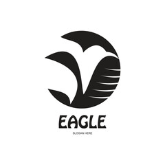 Eagle logo design simple concept Premium Vector