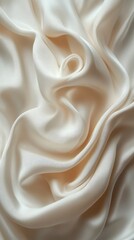 Fototapeta premium Luxurious Cream Silk Drape, Elegant Fabric Texture Background