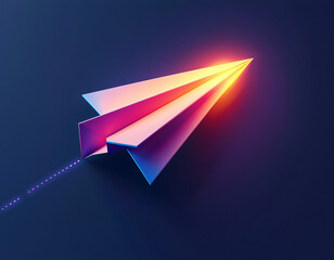 Neon Paper Plane