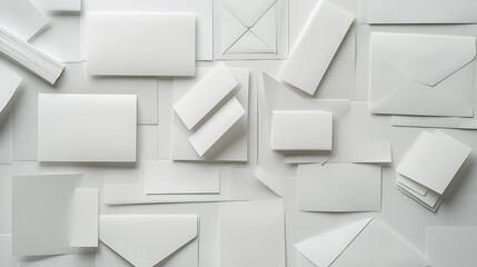 Blank business card mockup on white textured background 3d illustration 3d rendering card template