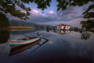 Fototapeta premium Small port in lake 