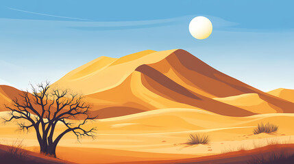The sand dune landscape of namibia. Dune. Illustration