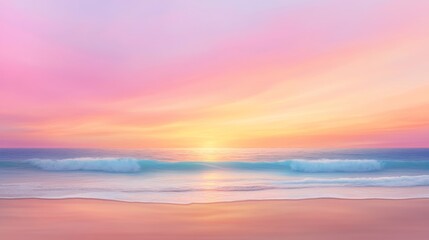 Obraz premium Pastel Sunset Over Ocean Waves