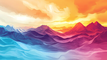 Vast desert for background, mountain landscape with cloudy sky, generative ai. Dune. Illustration