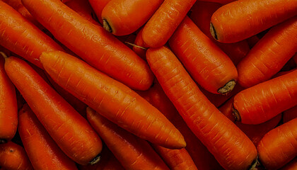 Fresh Orange Carrots A close-up of a pile of fresh, vibrant orange carrots.