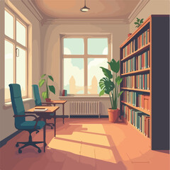 Students in Library vector illustration design, universality library vector design